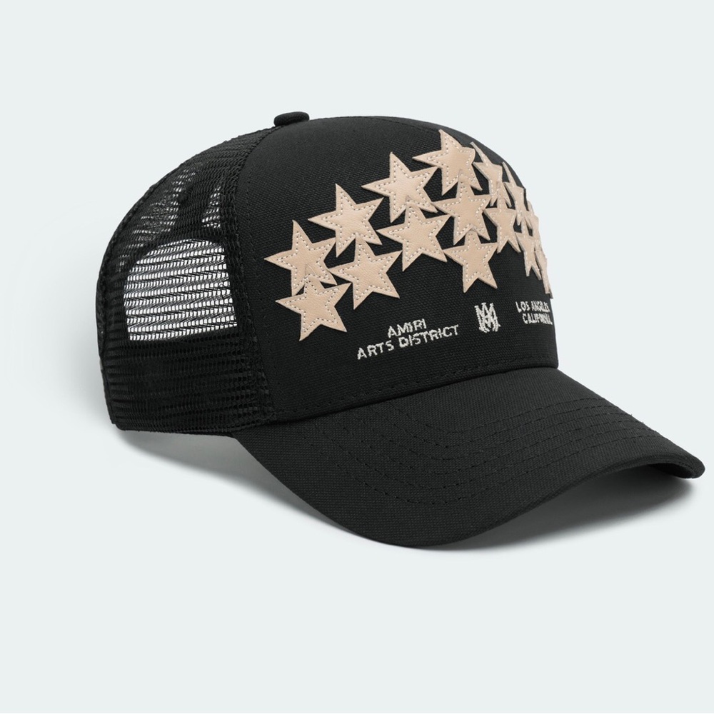 AMIRI LEATHER STAR TRUCKER HAT